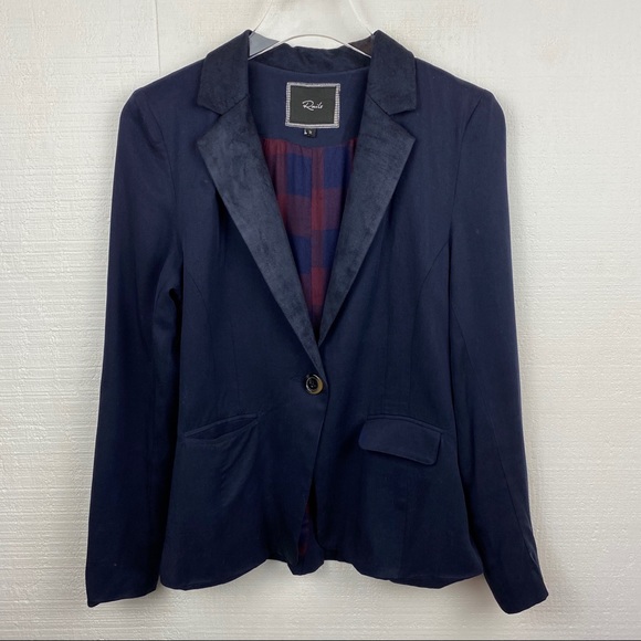 Rails Jackets & Blazers - Rails Blazer M Navy Blue Elbow Patch Faux Suede